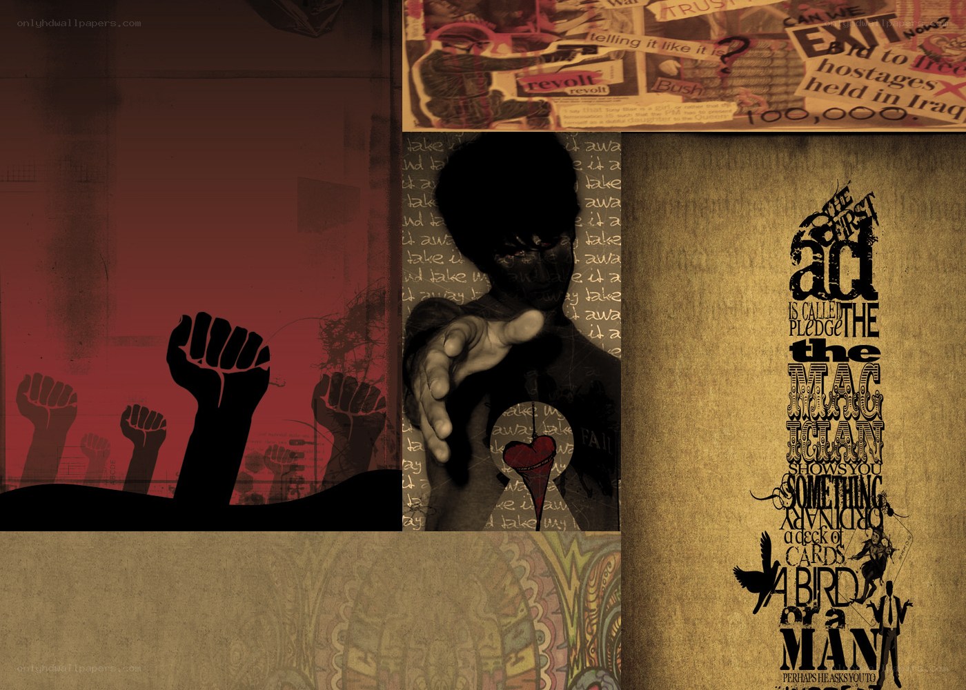 Protest and revolution collage