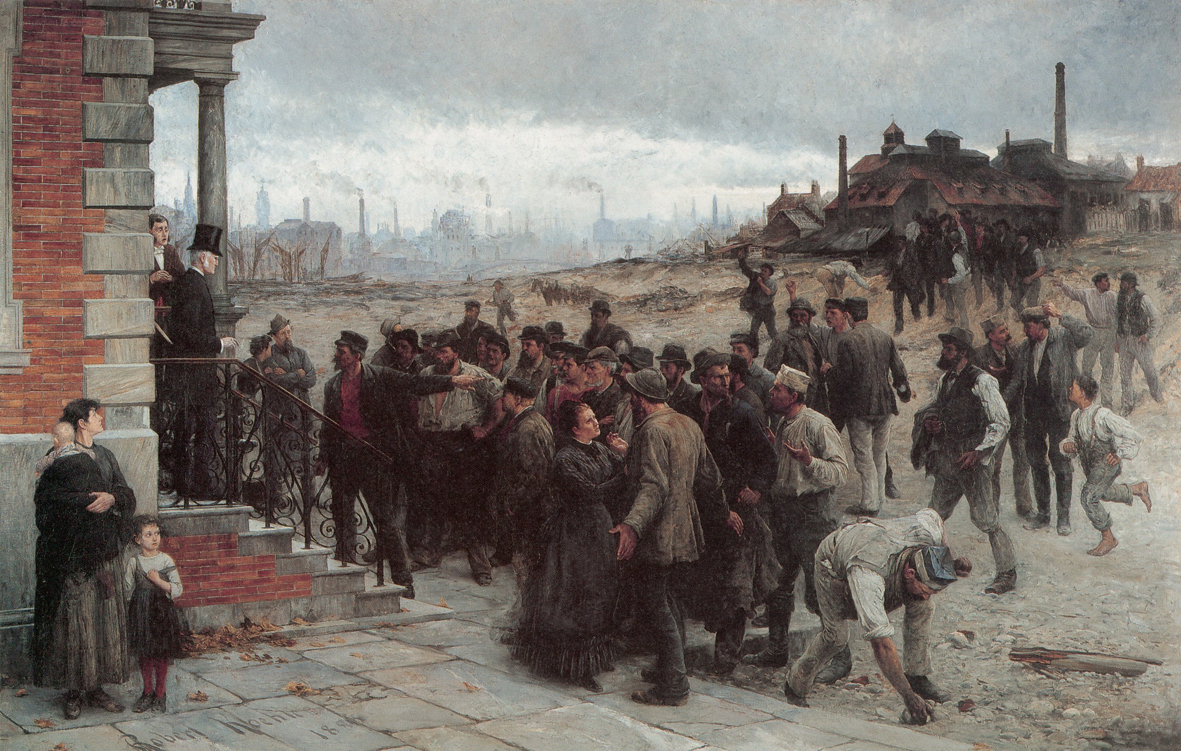 Protest in an industrial city