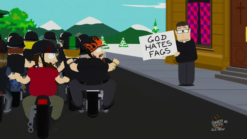 Protest outside church