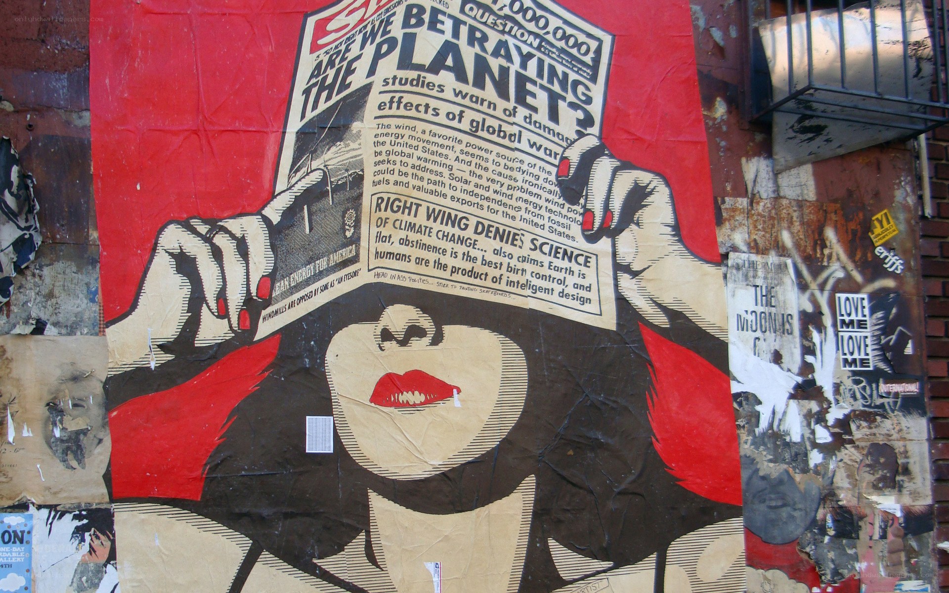 Protest poster on brick wall