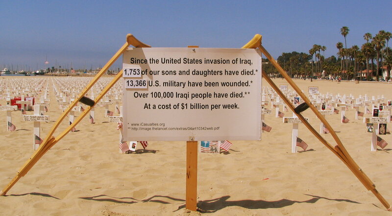 Protest sign on beach
