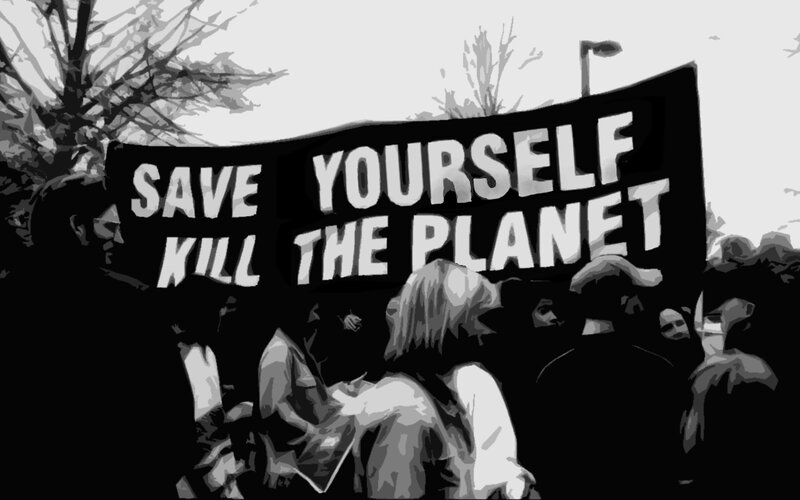 Protest sign with ironic message