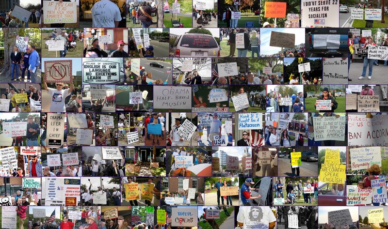 Protest signs collage