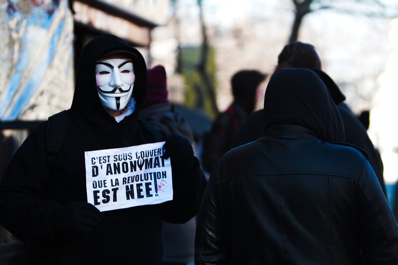 Protest with Guy Fawkes mask