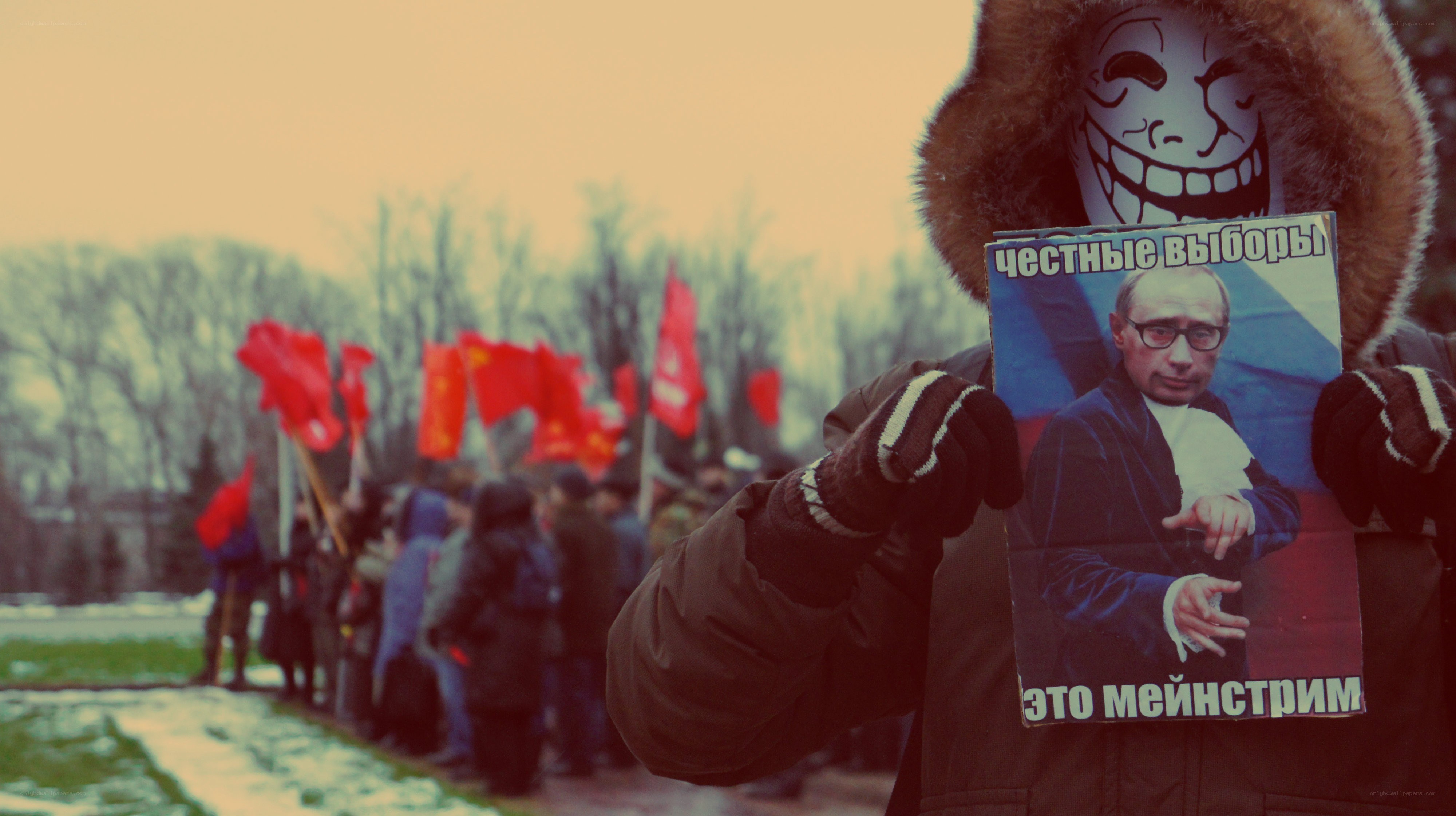 Protest with political sign