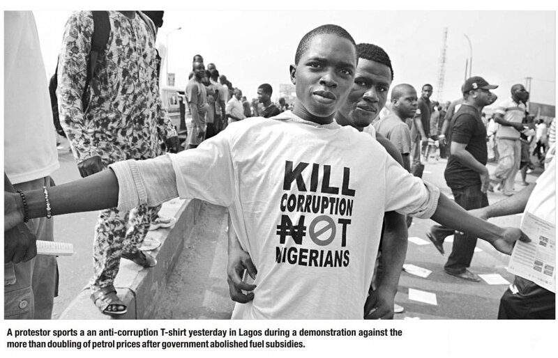 Protester in Crowd