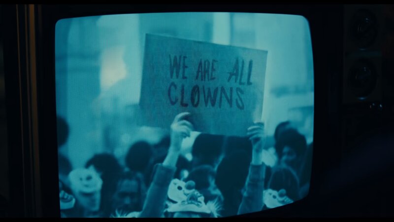 Protesters Holding Sign — Blue
