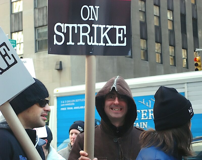 Protesters on strike in city