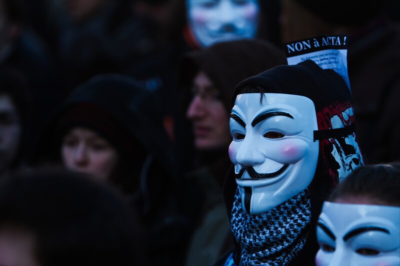 Protesters Wearing Masks