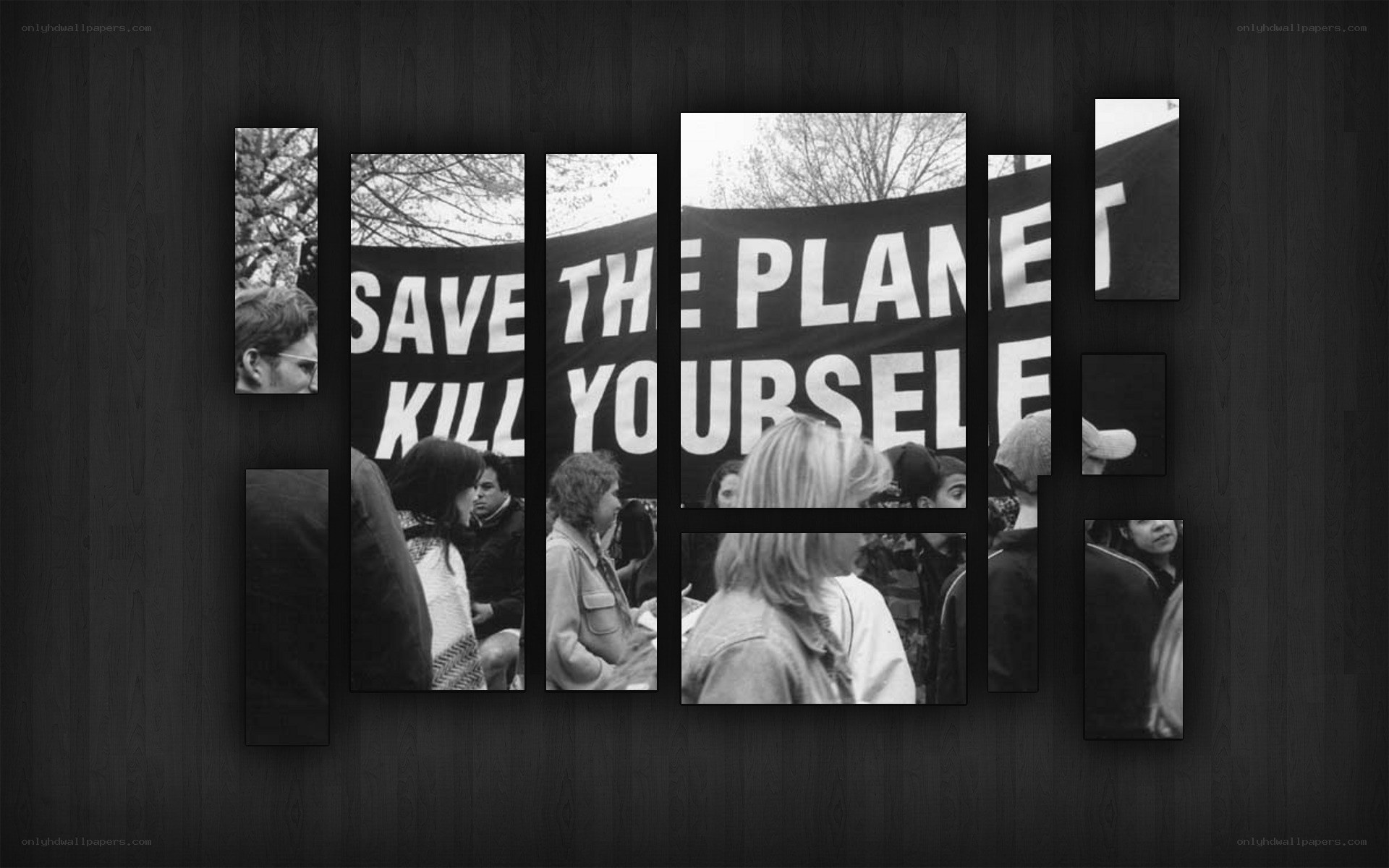 protesters with banner