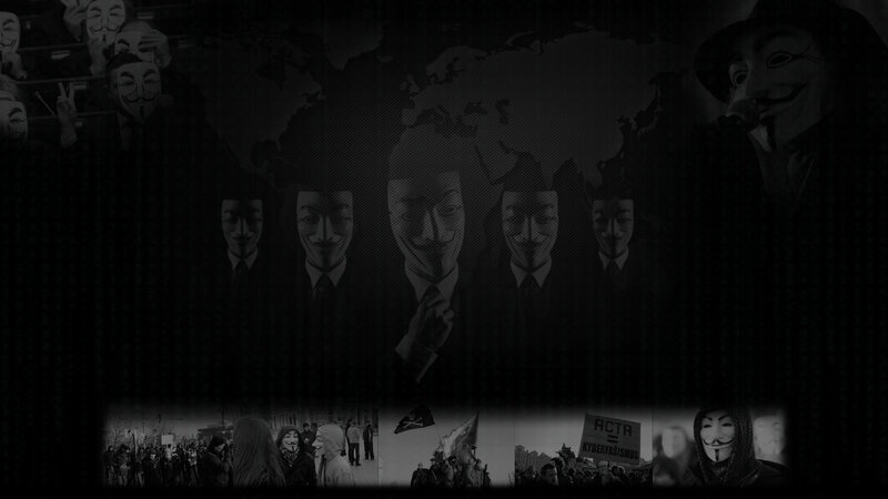 Protesters with Guy Fawkes Masks — Black