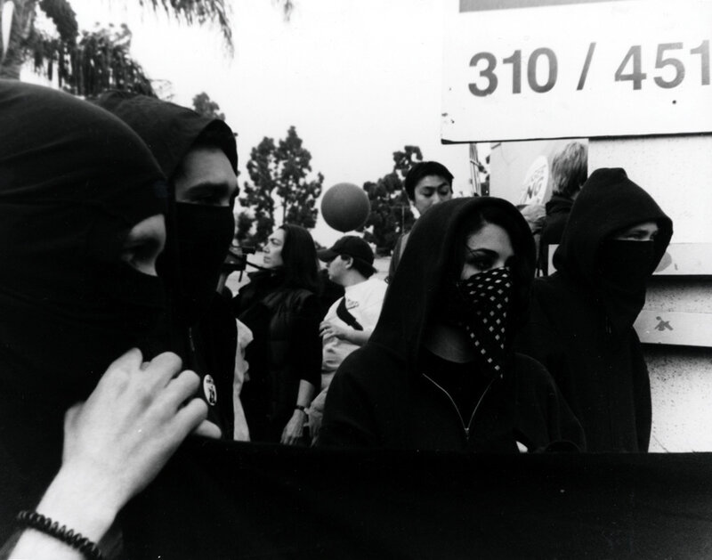 protesters with masks