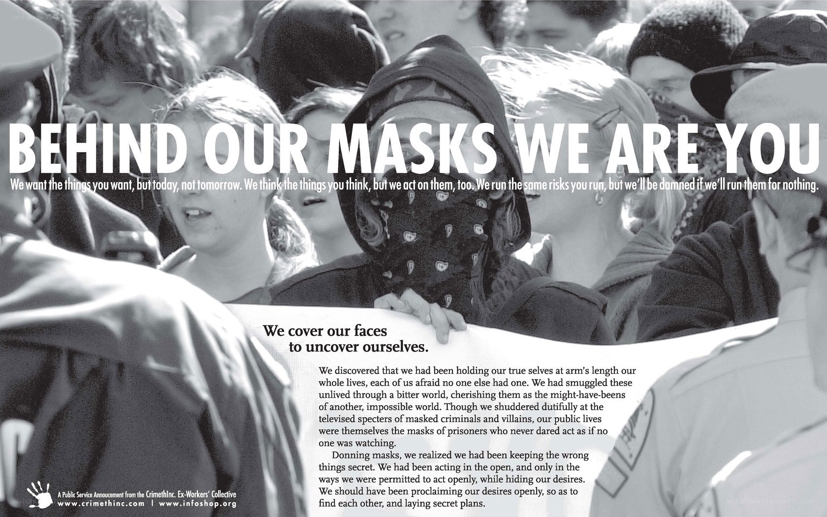 Protesters with masks