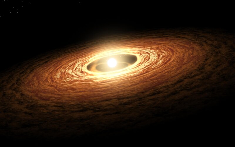 Protoplanetary disk around a star