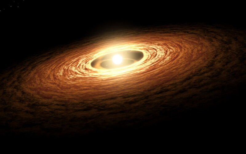 Protoplanetary Disk — Brown, Dramatic, Digital Art, Star