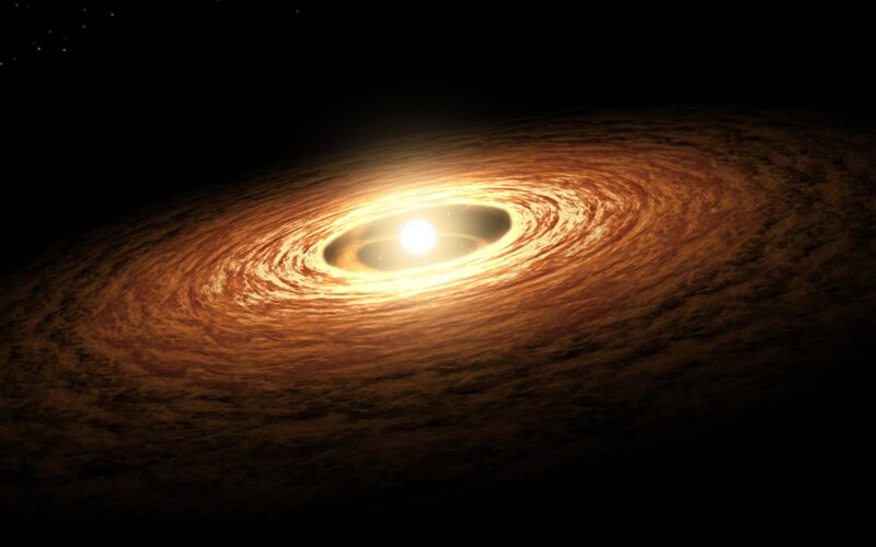 Protoplanetary Disk — Brown, Dramatic, Digital Art
