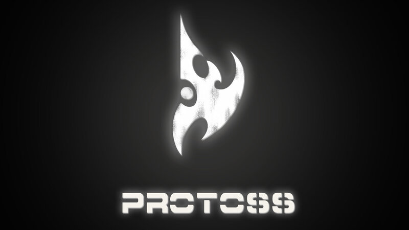 Protoss logo on dark background