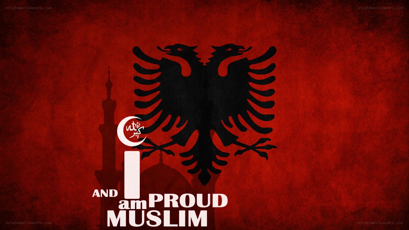 Proud Muslim with Albanian Eagle