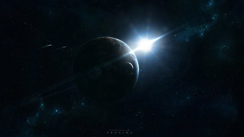 Proxima planet with rings