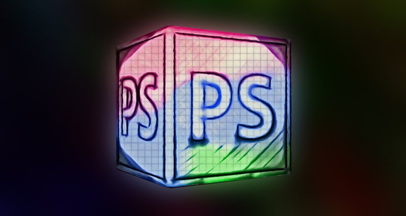 PS logo cube design