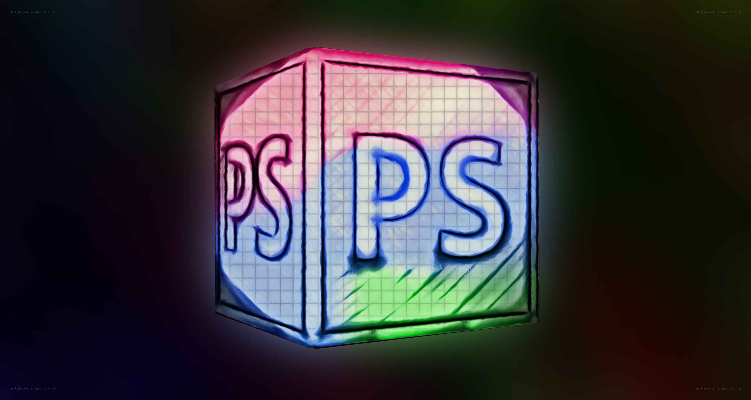 PS logo cube design