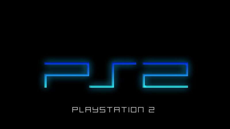 PS2 Logo on Black — Minimalist, Digital Art
