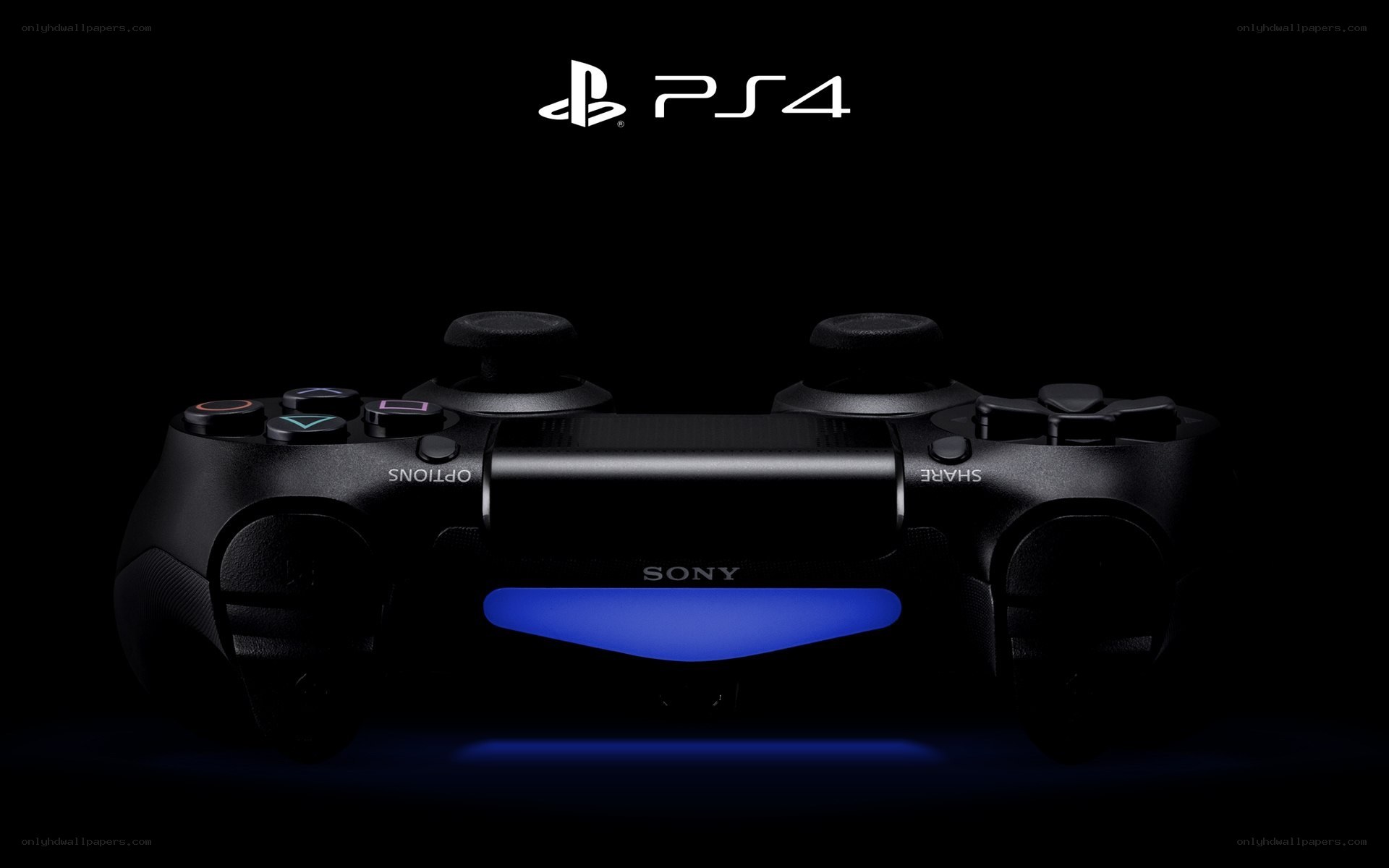 PS4 controller on black background