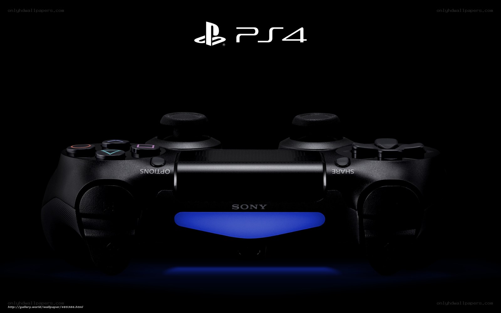 PS4 controller on black background
