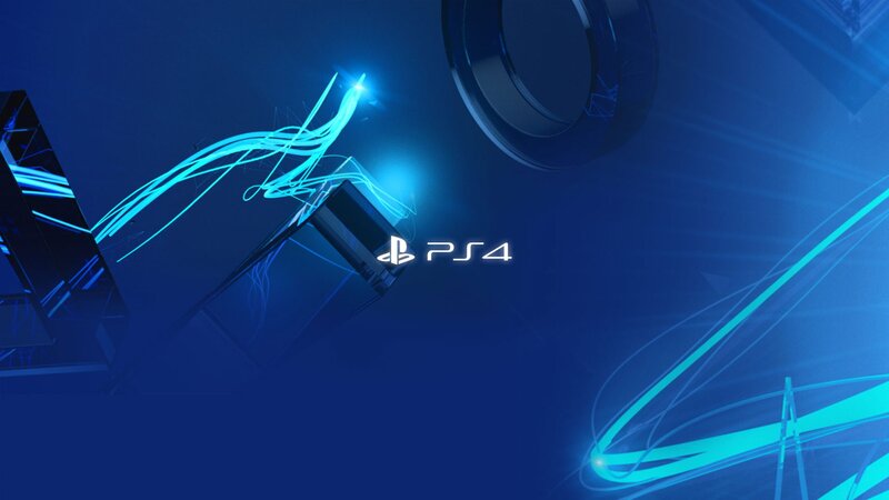 PS4 Logo with Light Trails — Blue