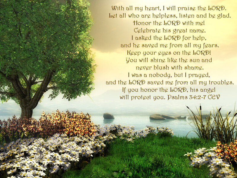 Psalms scripture with nature scene