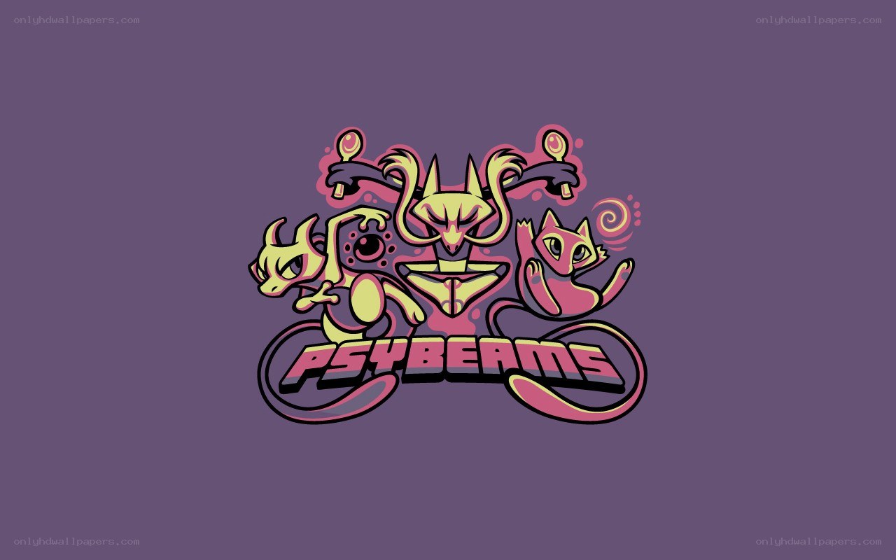 Psybeam logo with Pokémon characters