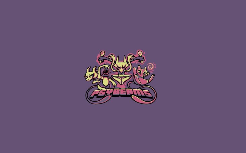 Psybeam logo with Pokémon characters