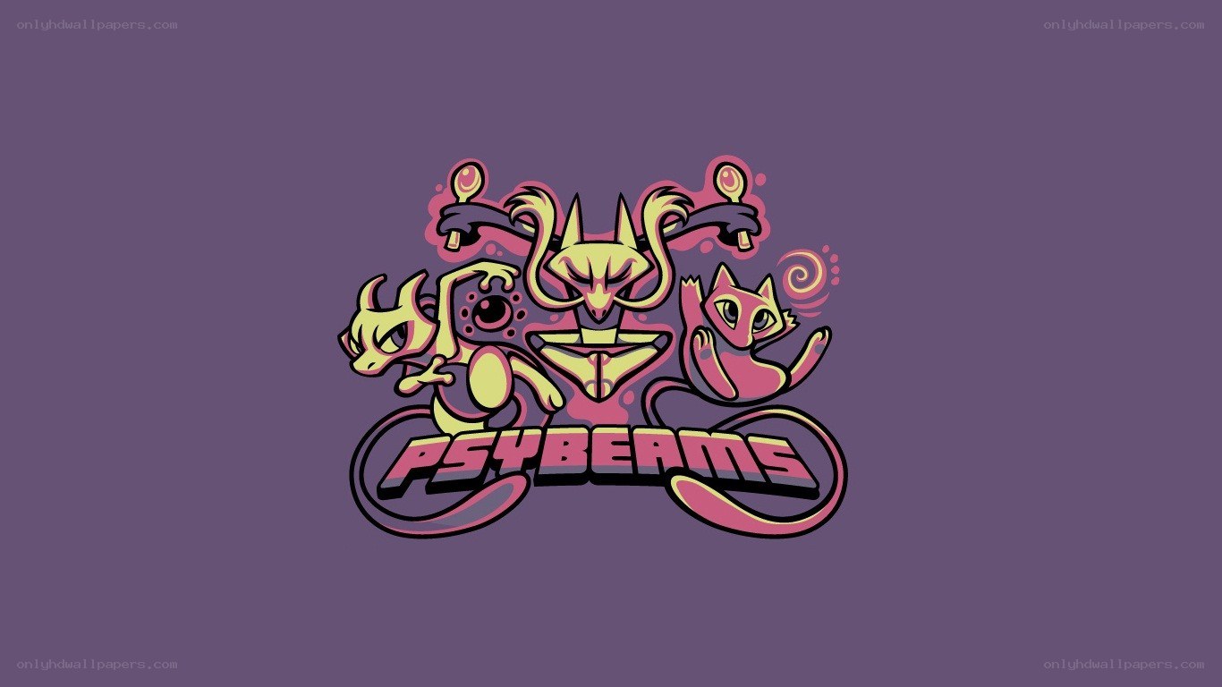 Psybeam logo with Pokémon characters