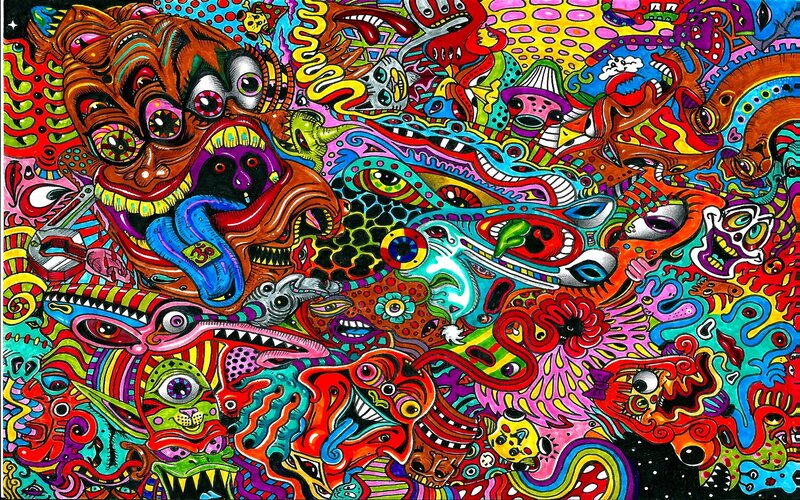 Psychedelic Abstract Creatures — Red