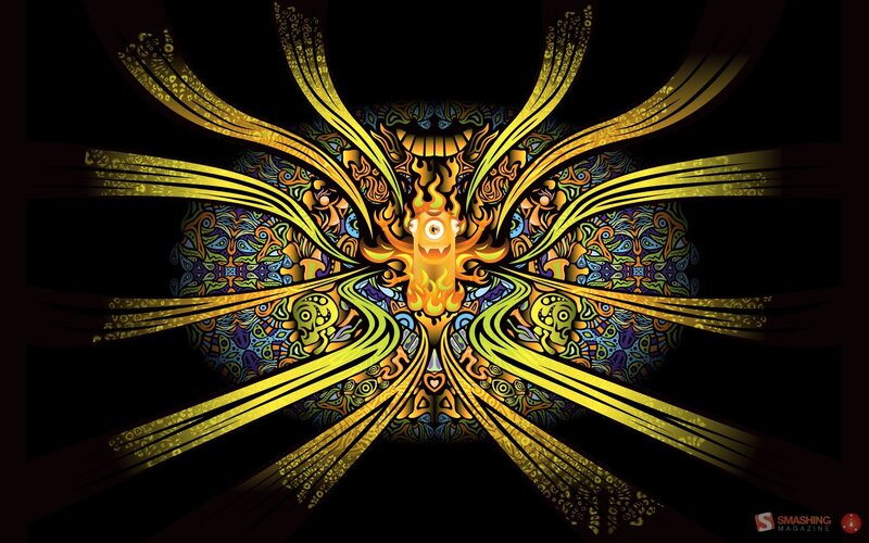 Psychedelic Abstract Design — Black