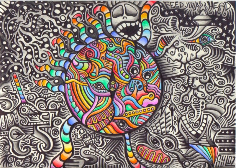 Psychedelic Abstract Illustration — Black