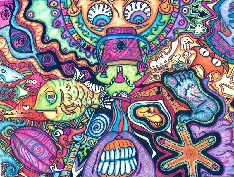 Psychedelic Abstract Illustration — Purple