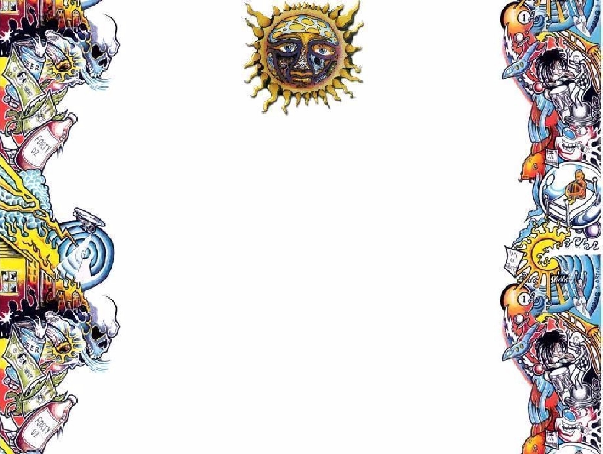psychedelic album art with sun