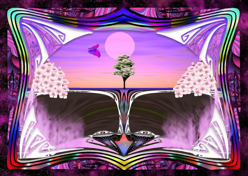 Psychedelic book landscape