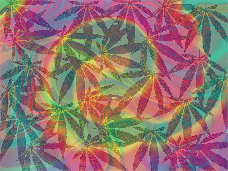 Psychedelic cannabis leaf pattern