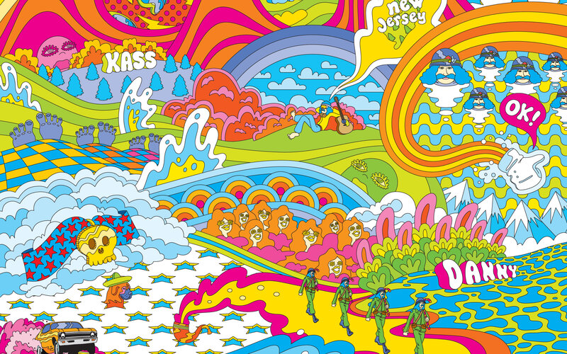 psychedelic cartoon landscape