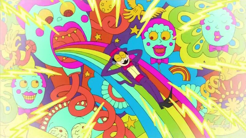 psychedelic cartoon scene