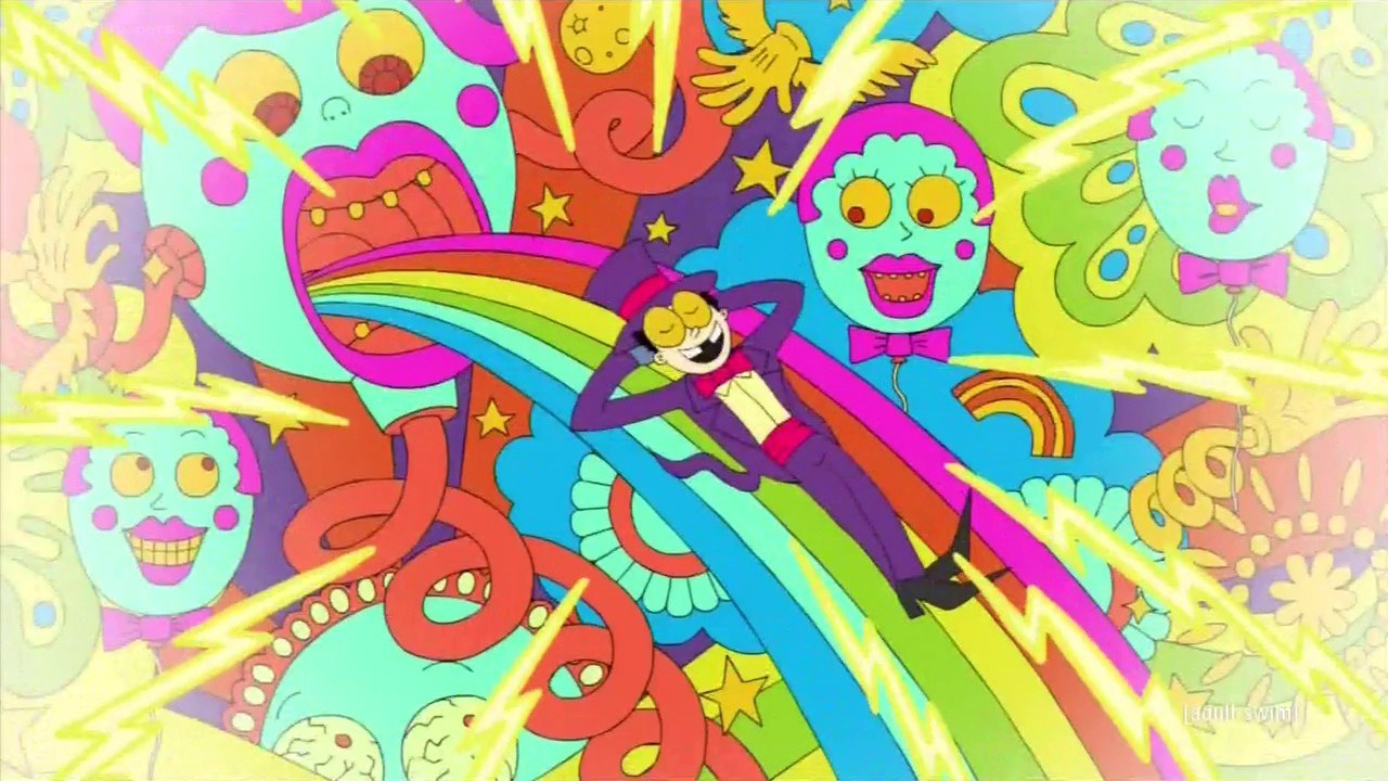 psychedelic cartoon scene
