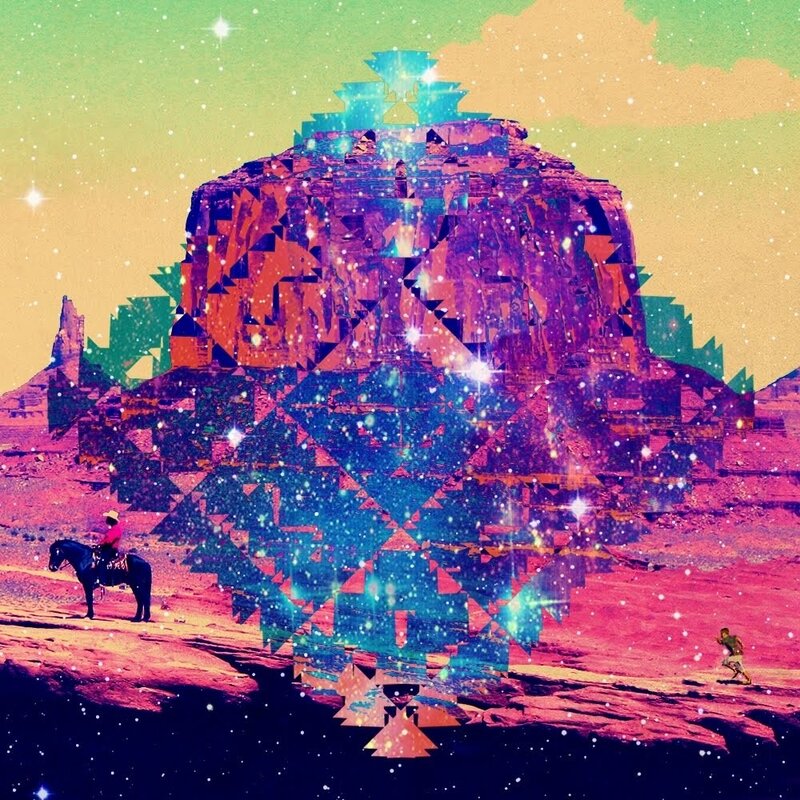 Psychedelic desert landscape
