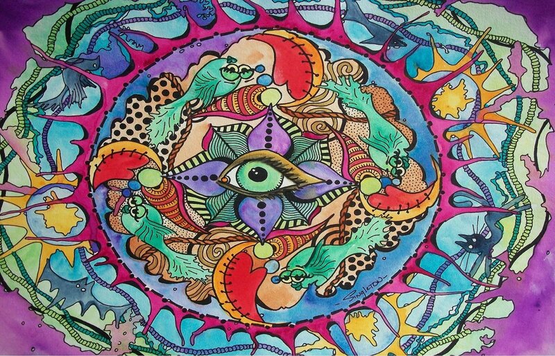 Psychedelic Eye Mandala — Purple