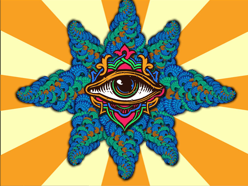 psychedelic eye mandala