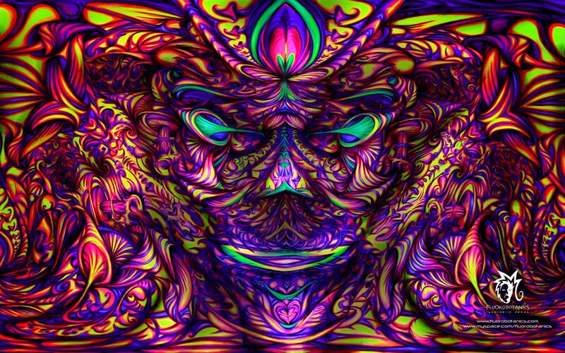 Psychedelic Face Pattern — Purple, Hypnotic