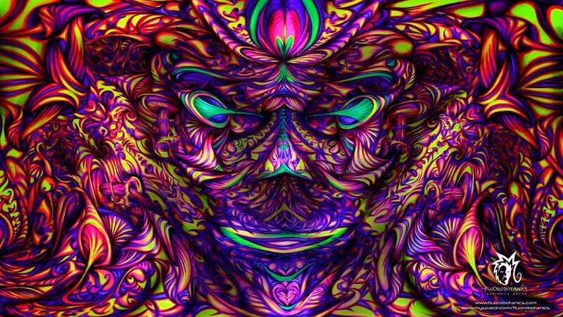 Psychedelic Face Pattern — Purple