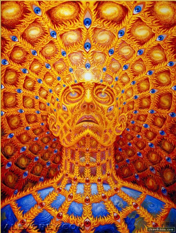 Psychedelic face with eyes