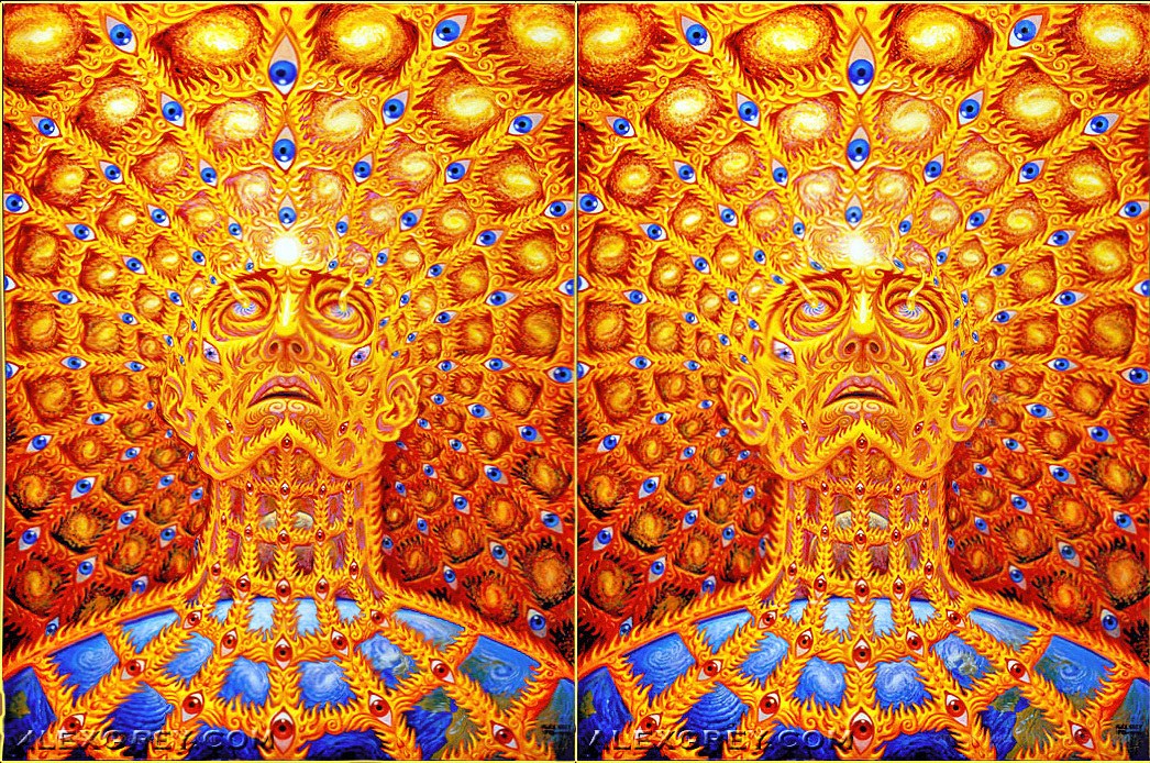 Psychedelic face with eyes